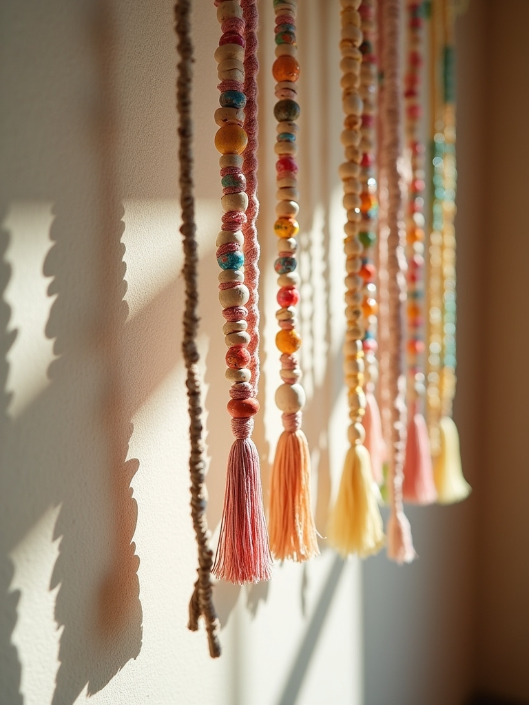 handcrafted macrame beaded curtains
