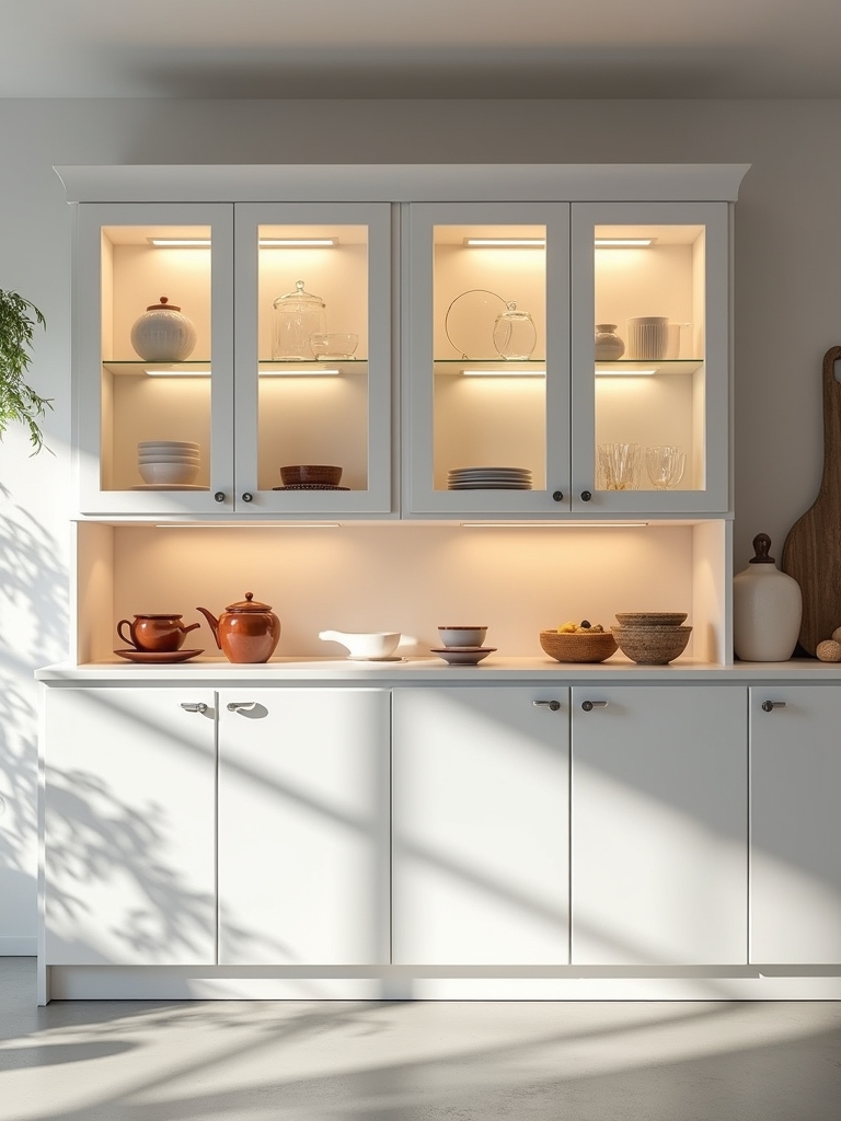 illuminated display cabinet features