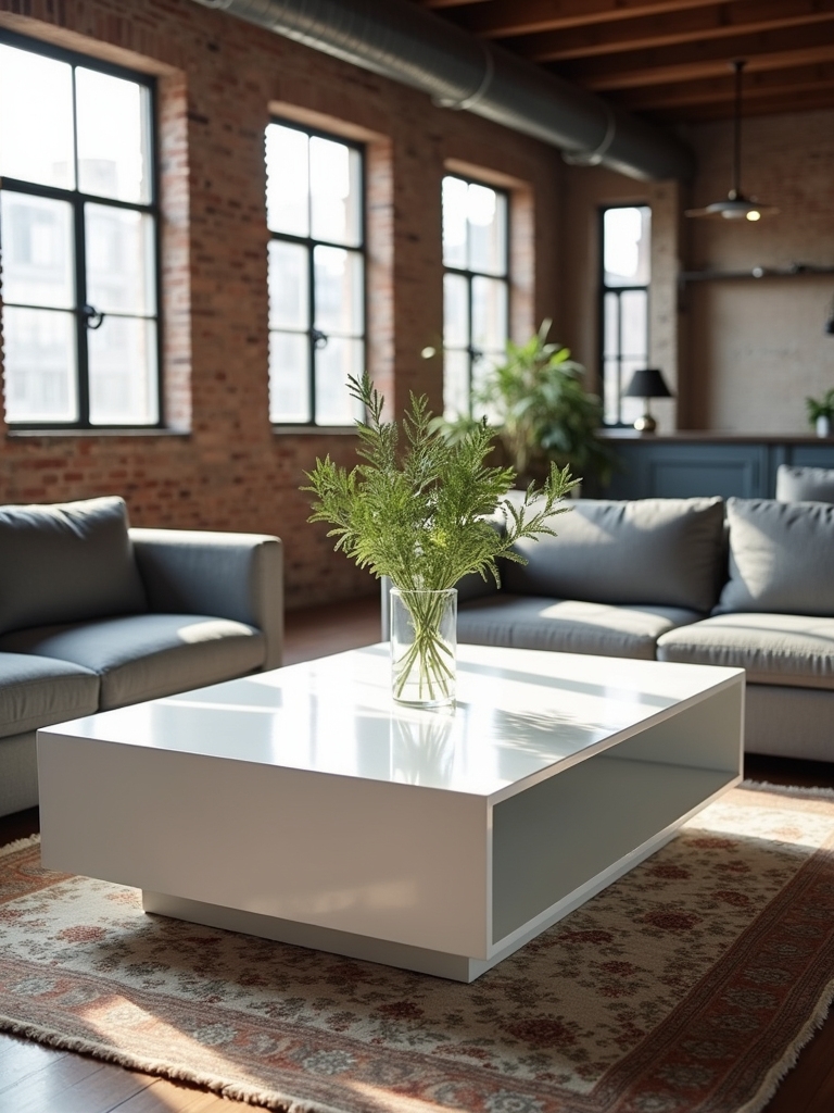 industrial chic white table