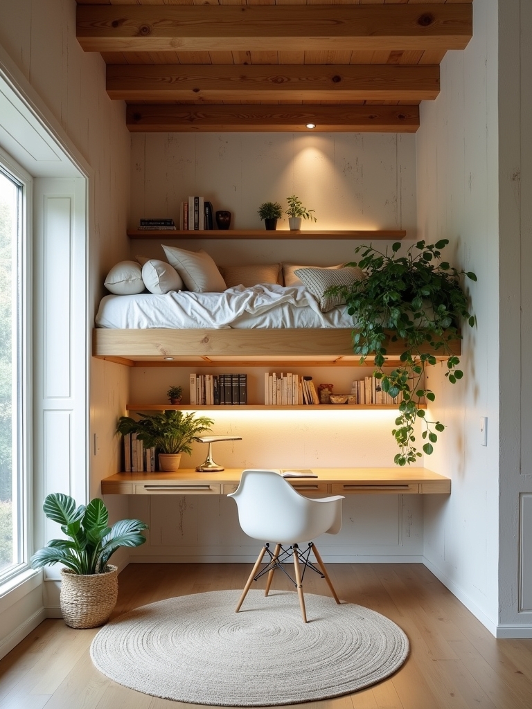 lofted bed for space saving
