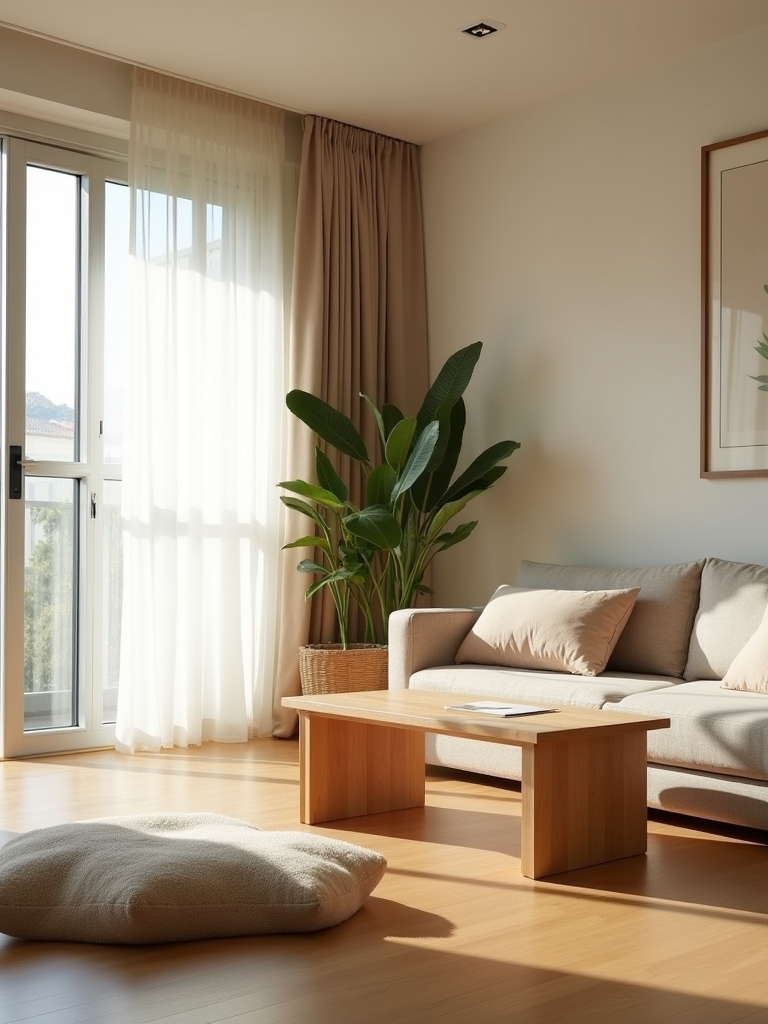 low furniture spacious atmosphere