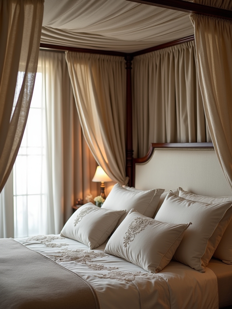 luxurious upholstered canopy beds