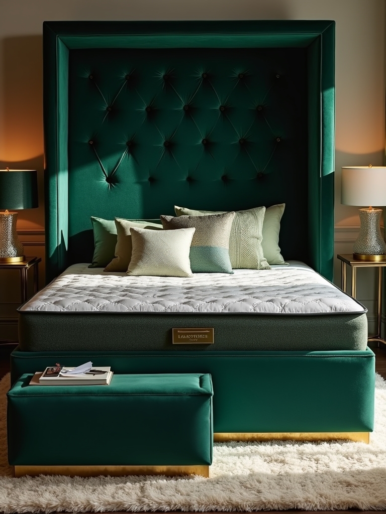 luxurious velvet box bed