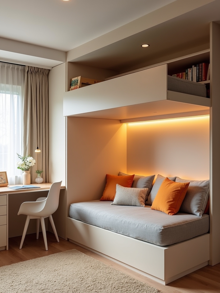 maximize tiny bedroom space