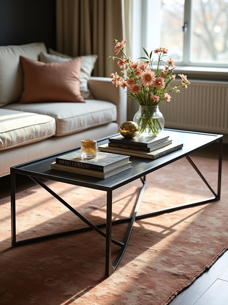 modern geometric metal tables