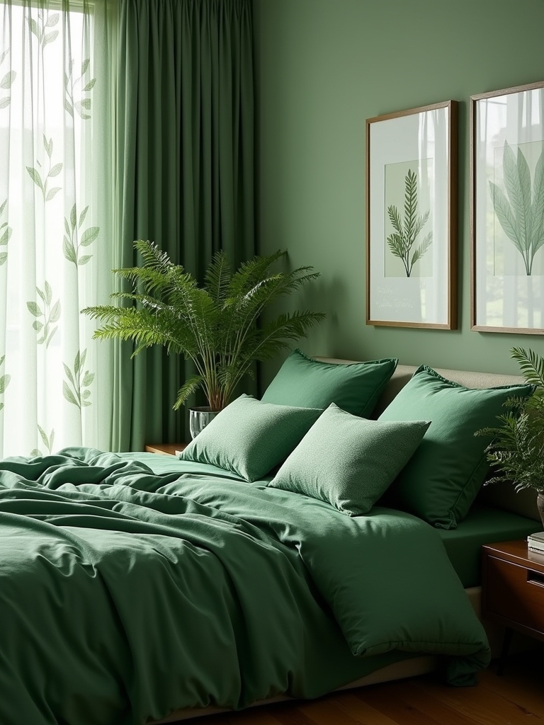 monochromatic green color schemes