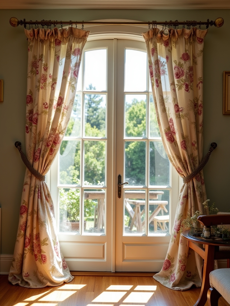 nostalgic vintage floral curtains