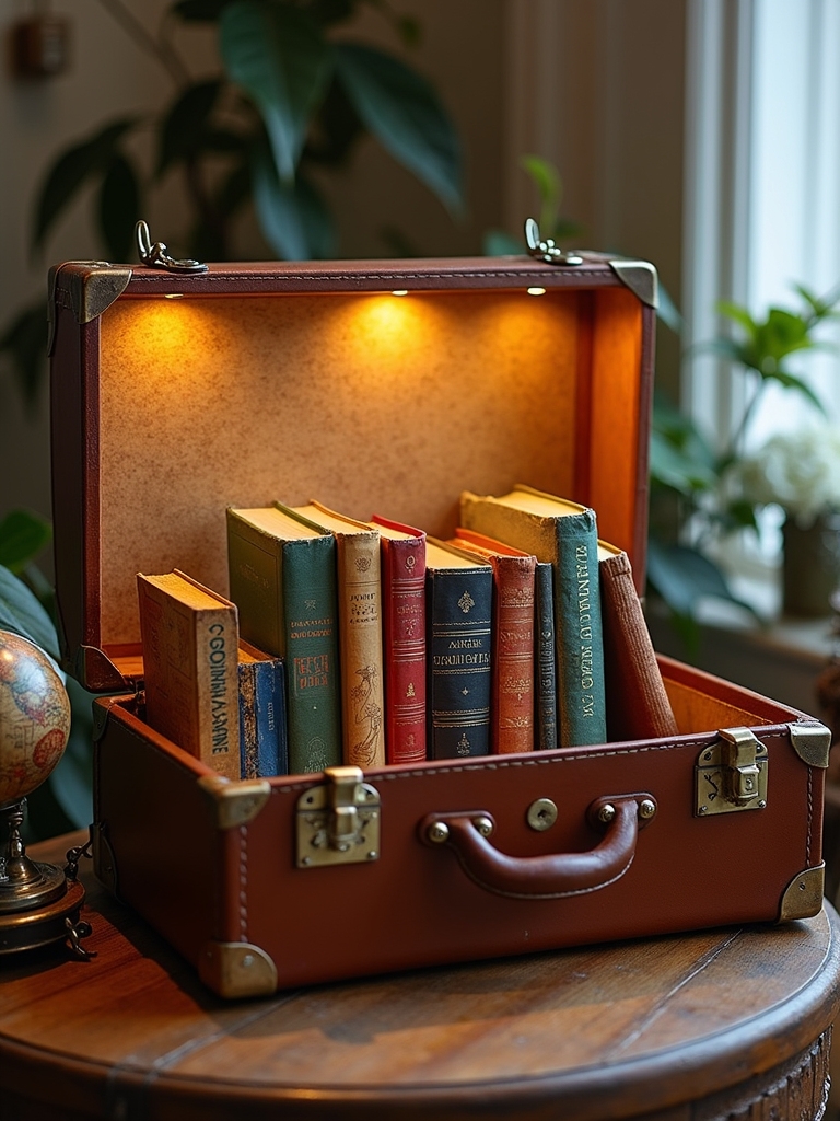 nostalgic vintage suitcase bookshelf