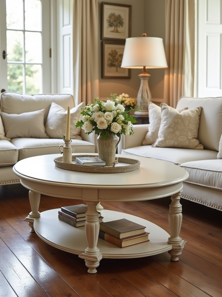 painted wooden coffee table