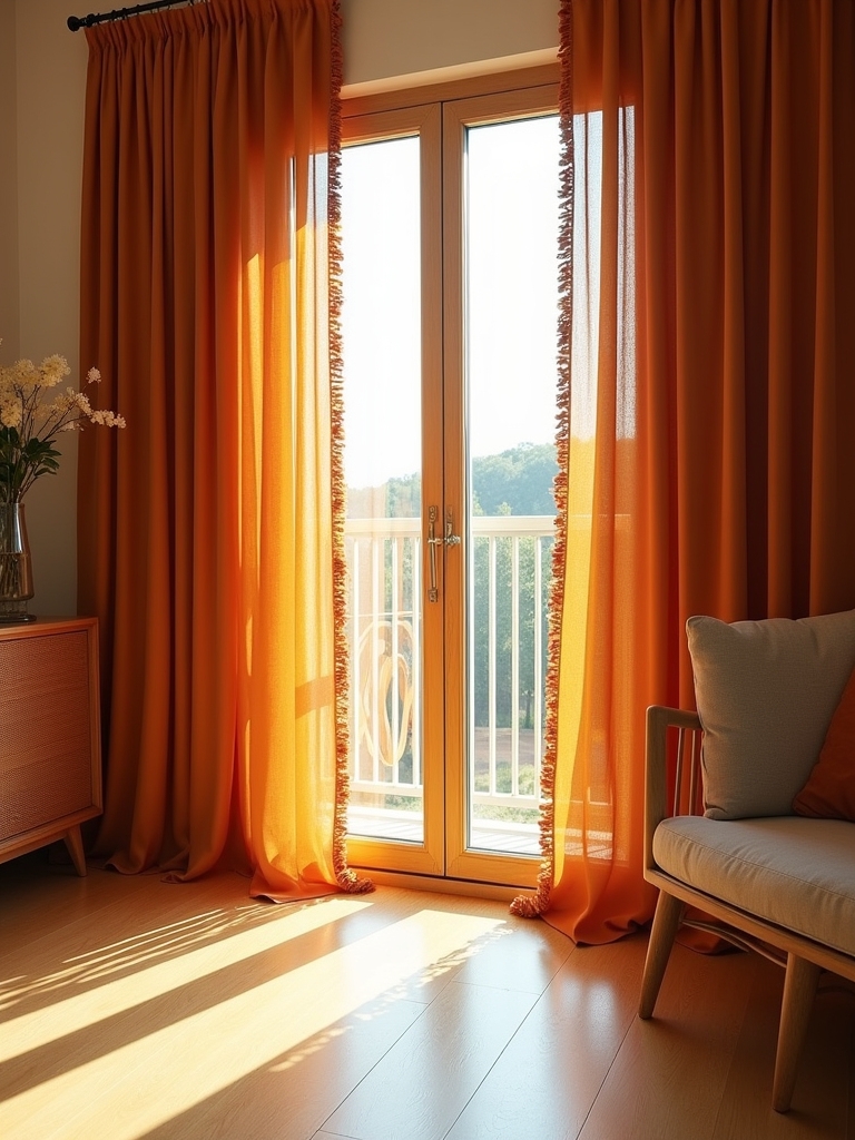 playful fringe curtain details