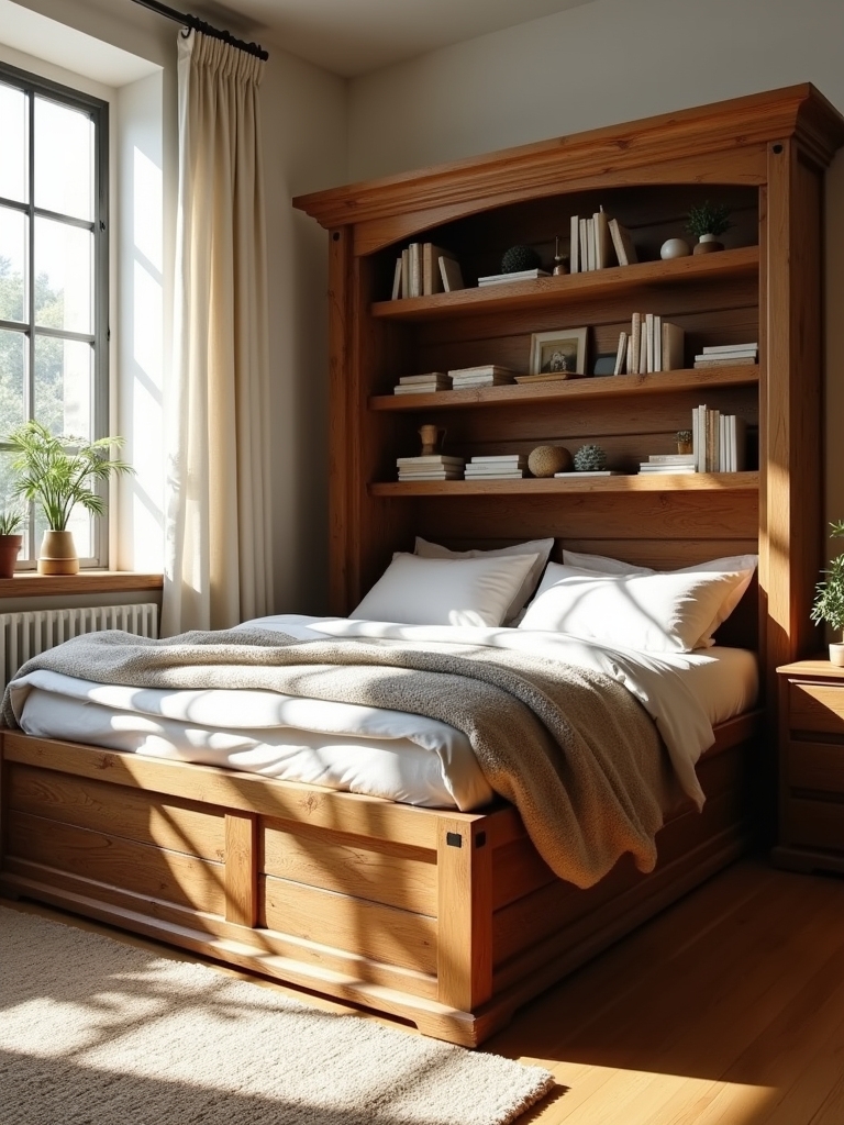 rustic box bed shelving