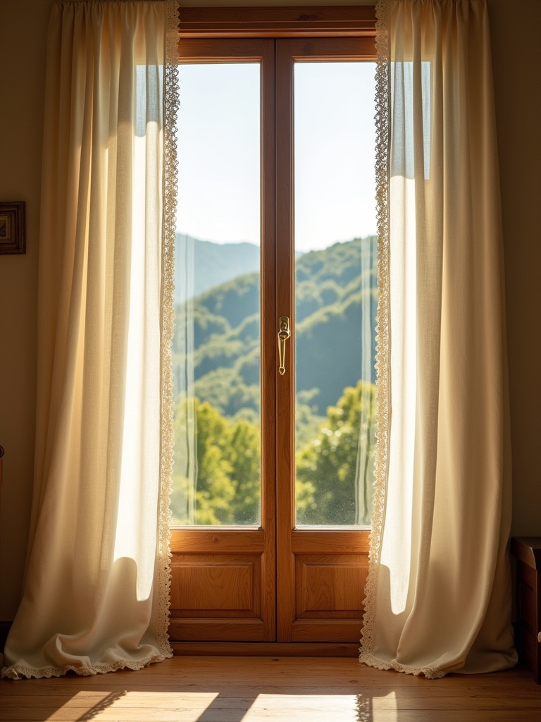 rustic curtains enhance warmth