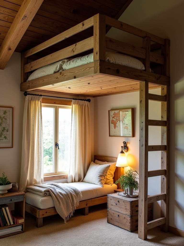 rustic vintage loft beds