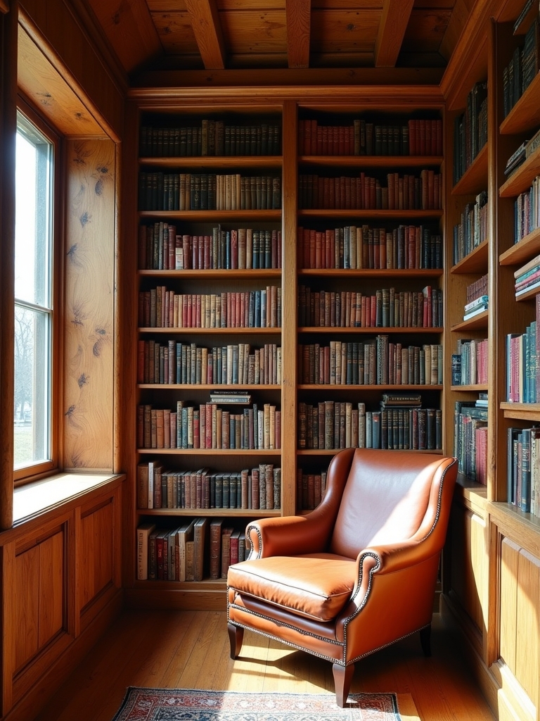 rustic wooden bookshelves charm