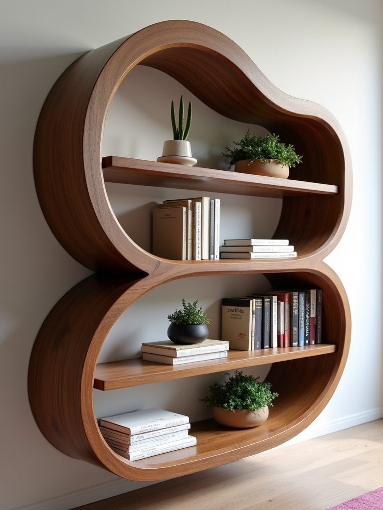 sculptural shelves as decor