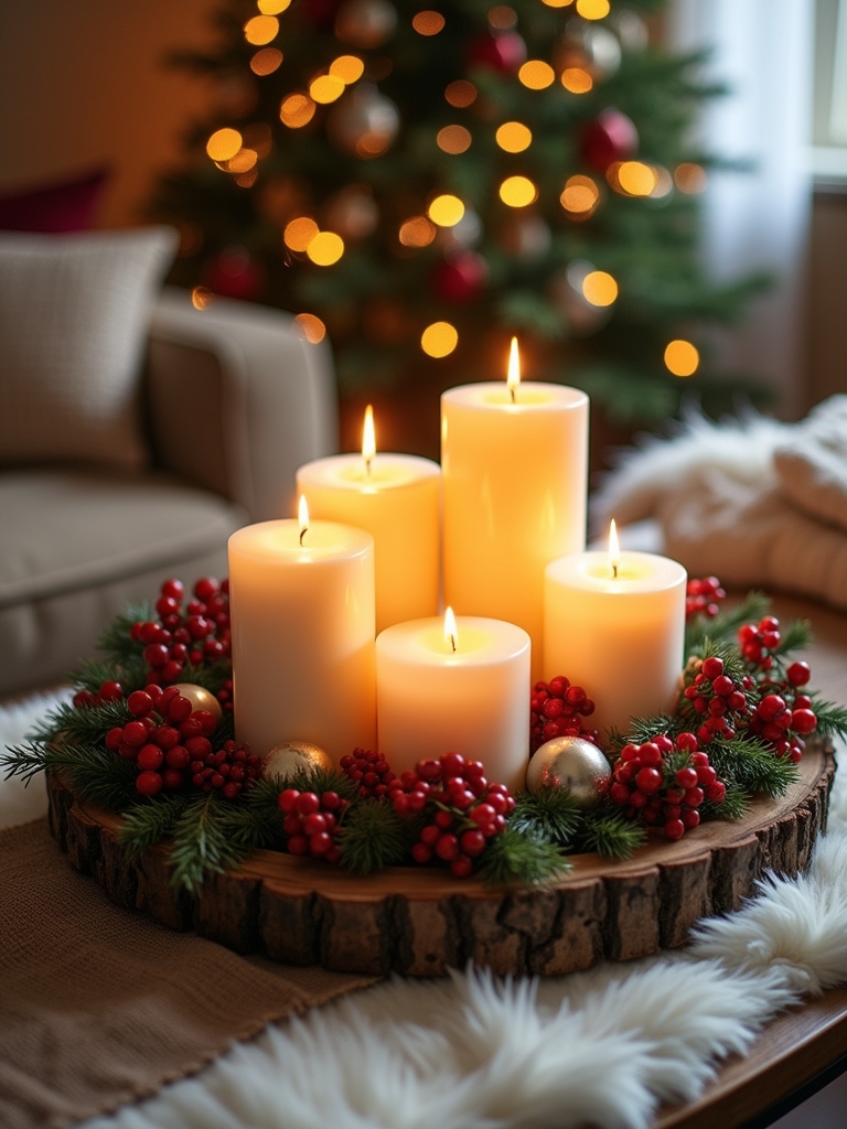 seasonal scented candle ambiance