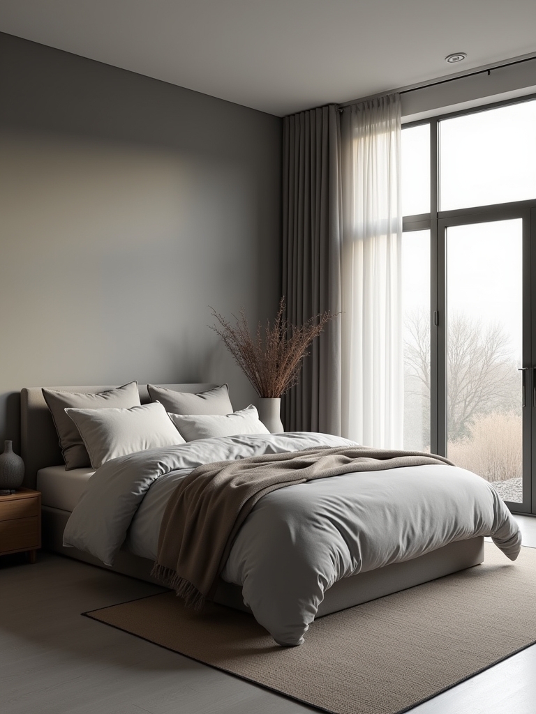 serene minimalist grey decor