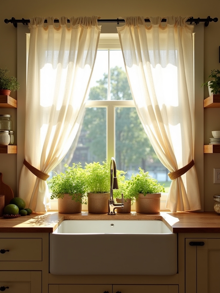 sheer linen curtains enhance ambiance