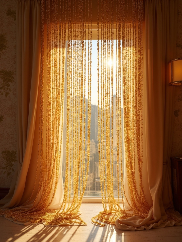 shimmering gold elegance curtain