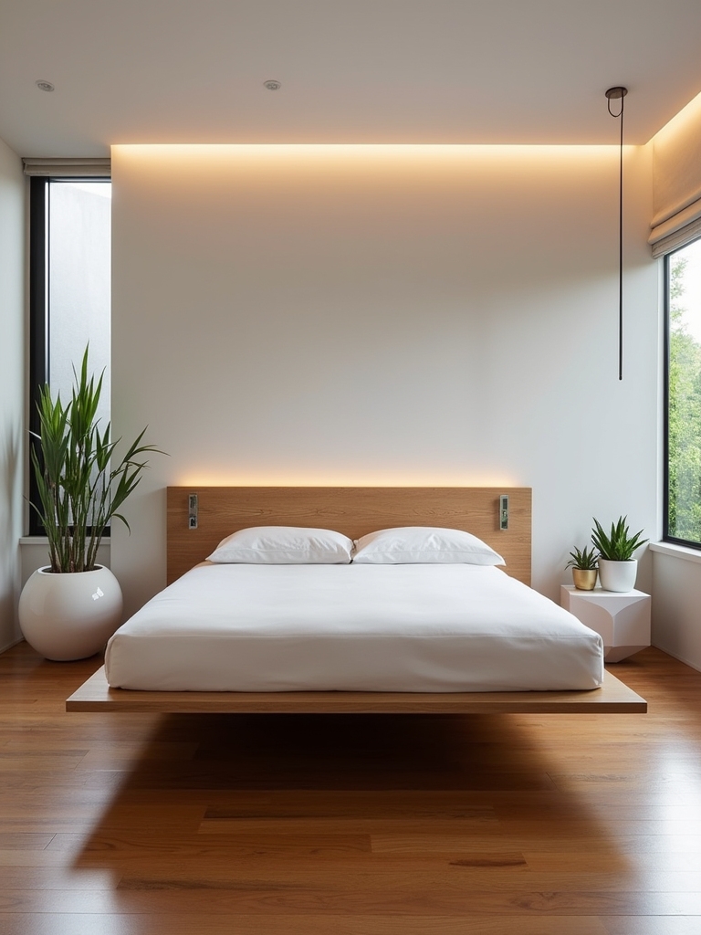 sleek modern floating bedframes