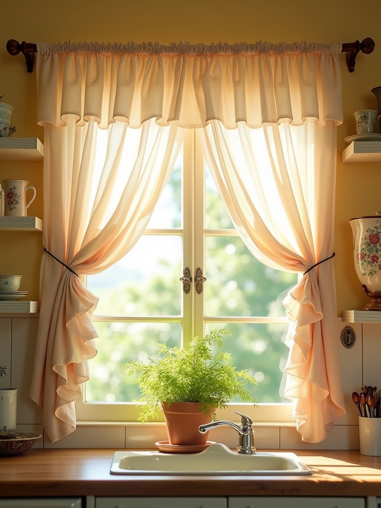 soft feminine kitchen curtains