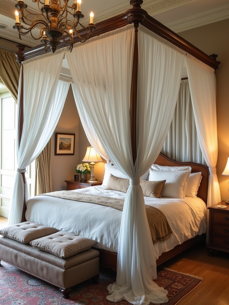 sophisticated canopy bed features