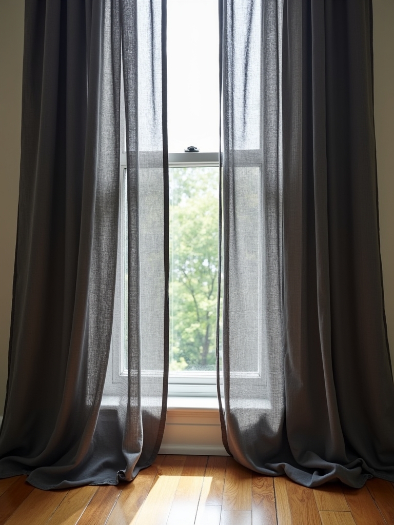 sophisticated charcoal linen curtains