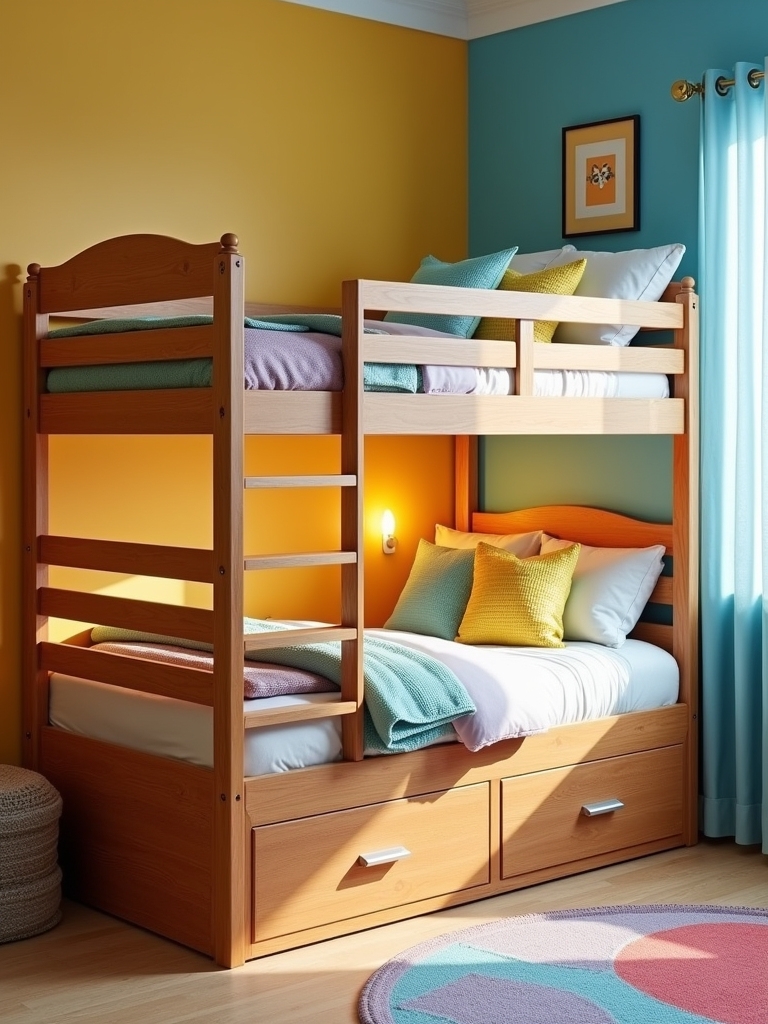 space saving bunk bed storage