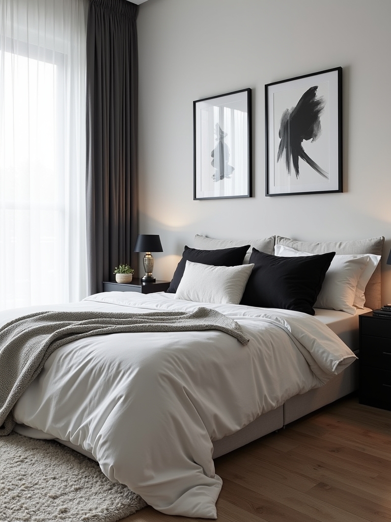 stylish black and white decor