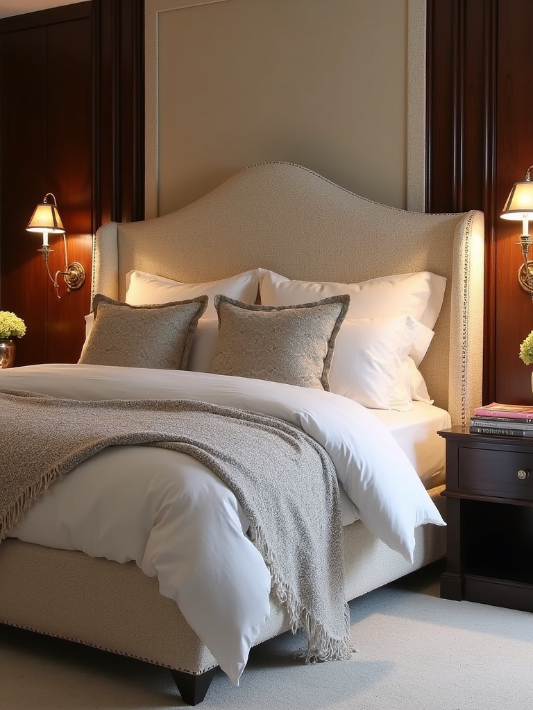 stylish boucle headboard statement