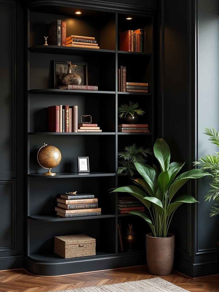 stylish corner bookshelf solution