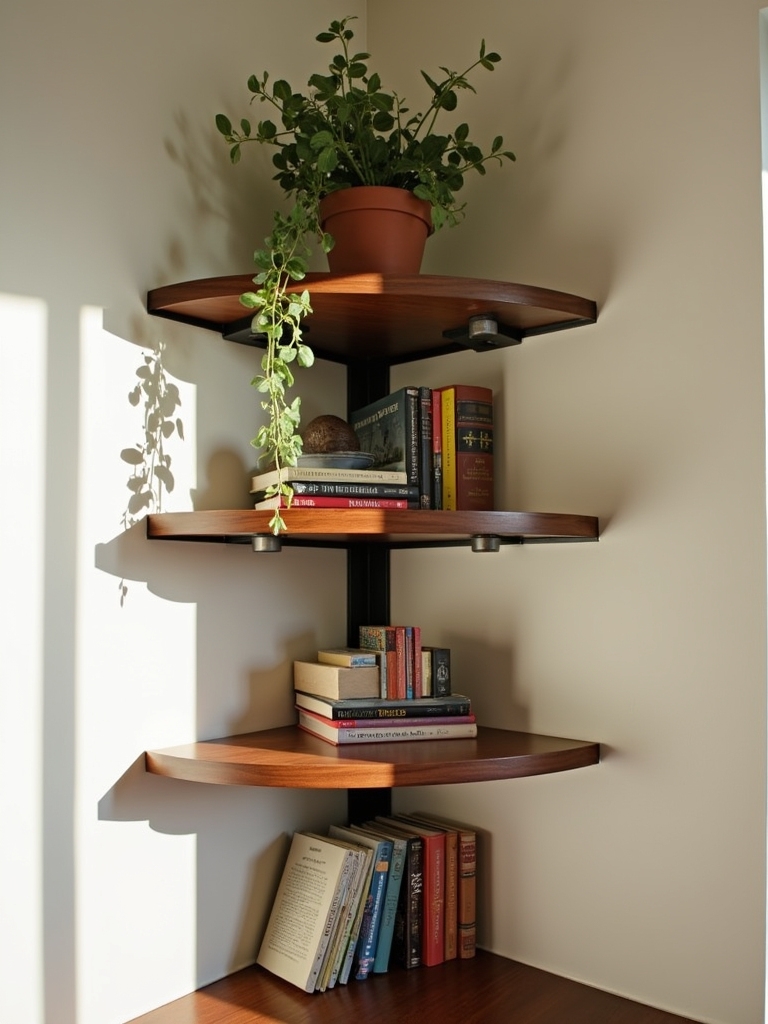 stylish functional corner shelves