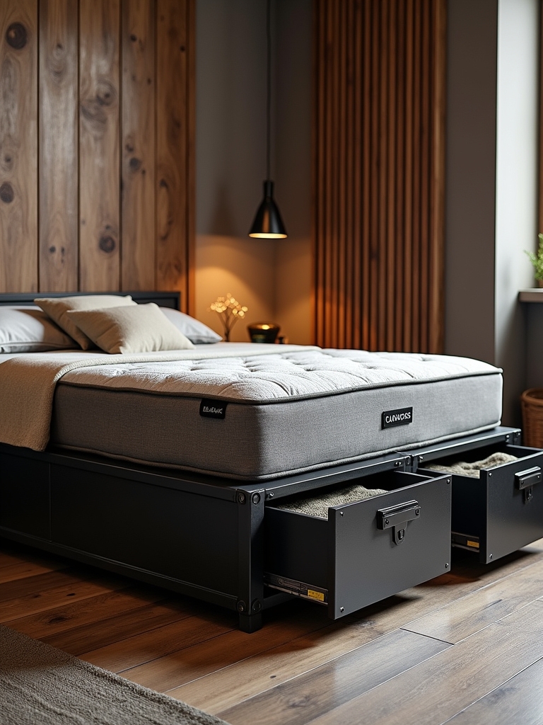 stylish industrial box bed
