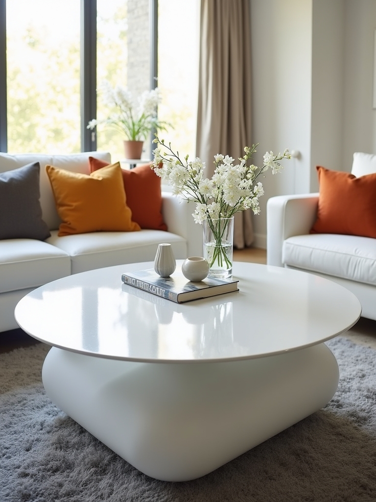 stylish modern white tables