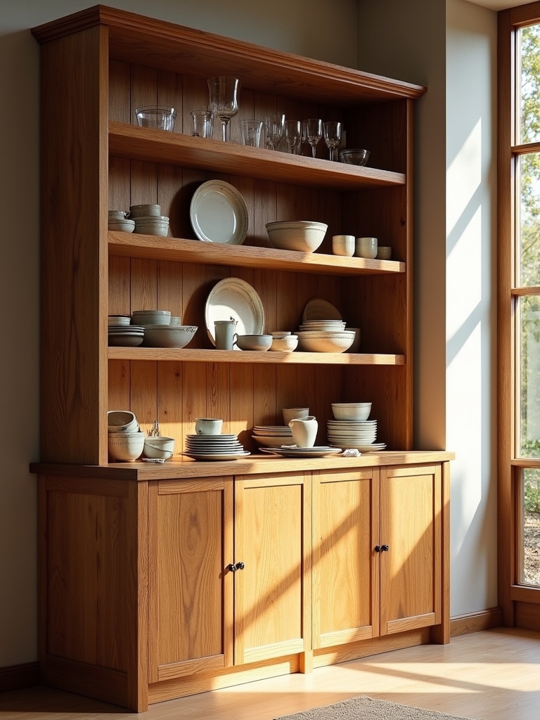 stylish open dish storage