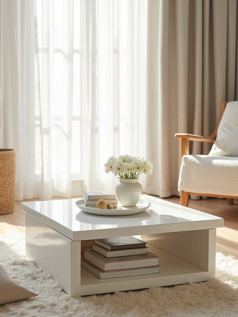 stylish open shelf table