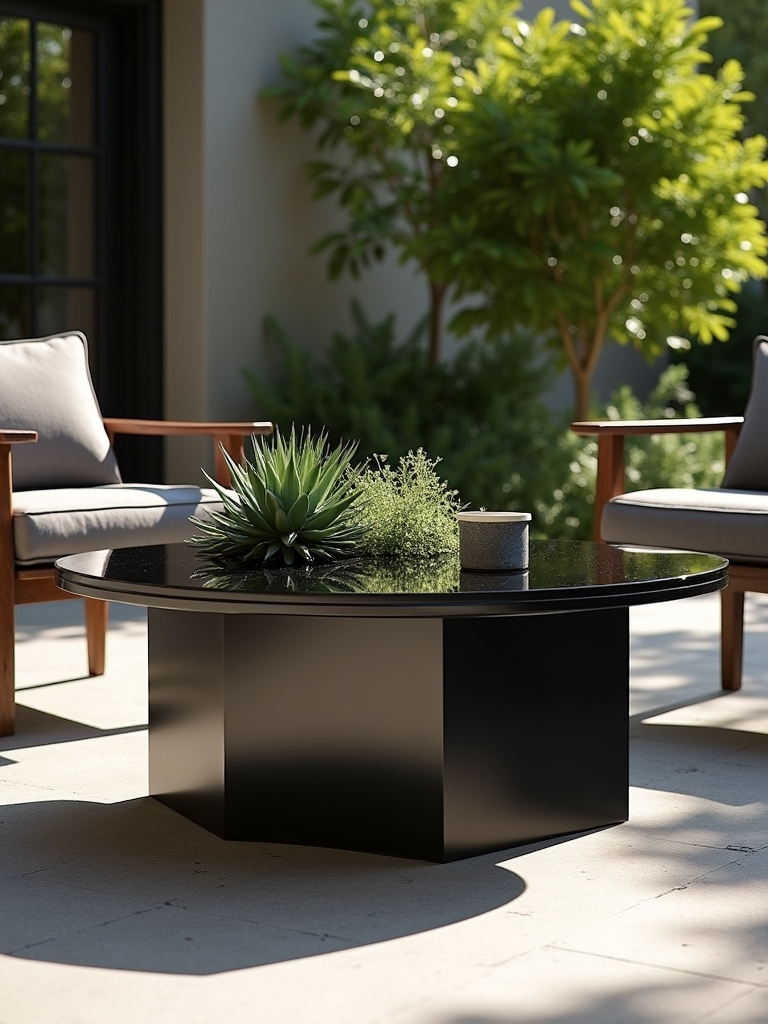 stylish outdoor black tables