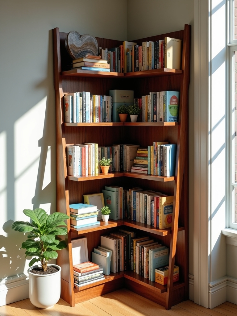 stylish space saving bookshelf solution