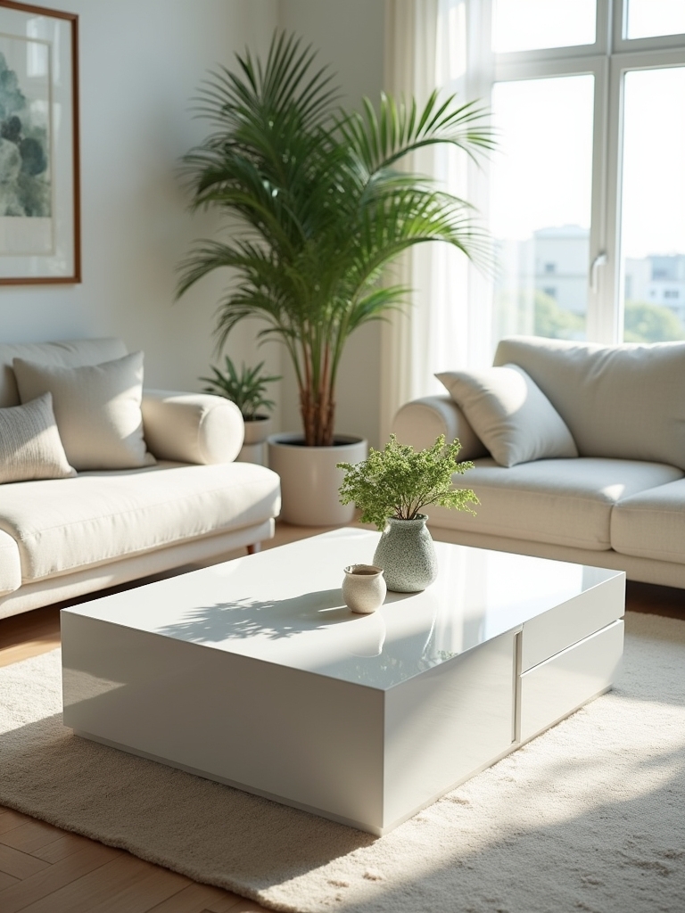 stylish white coffee table