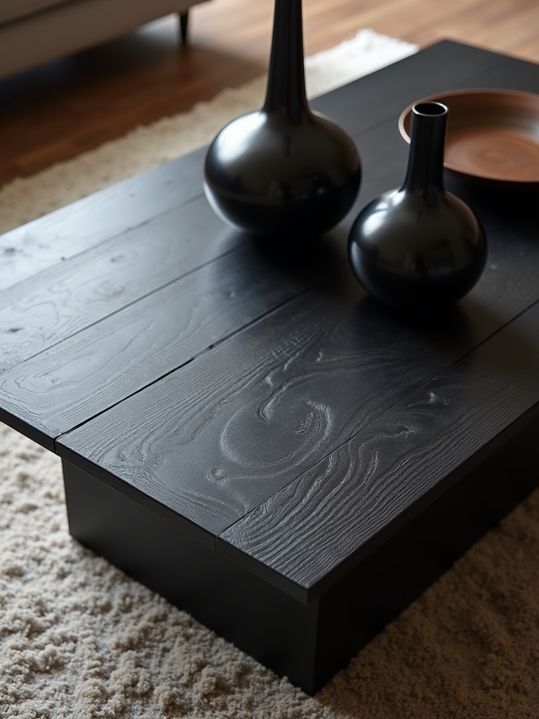 textured black coffee tables