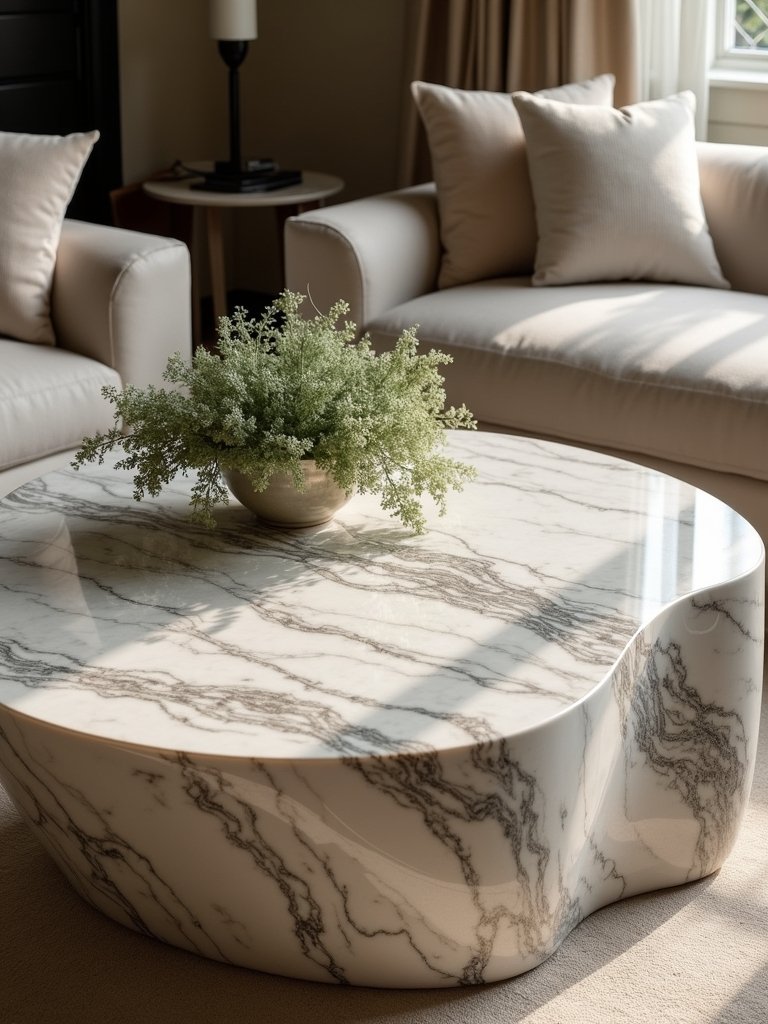 textured marble organic coffee tables
