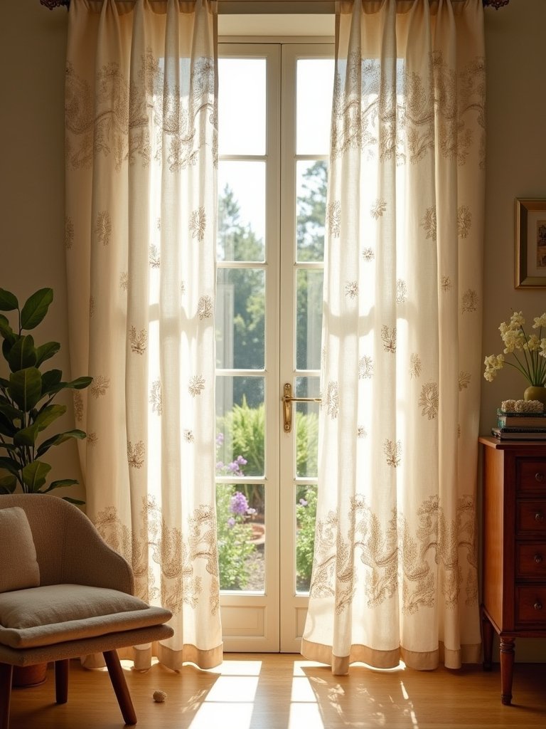 transformative patterned linen draperies