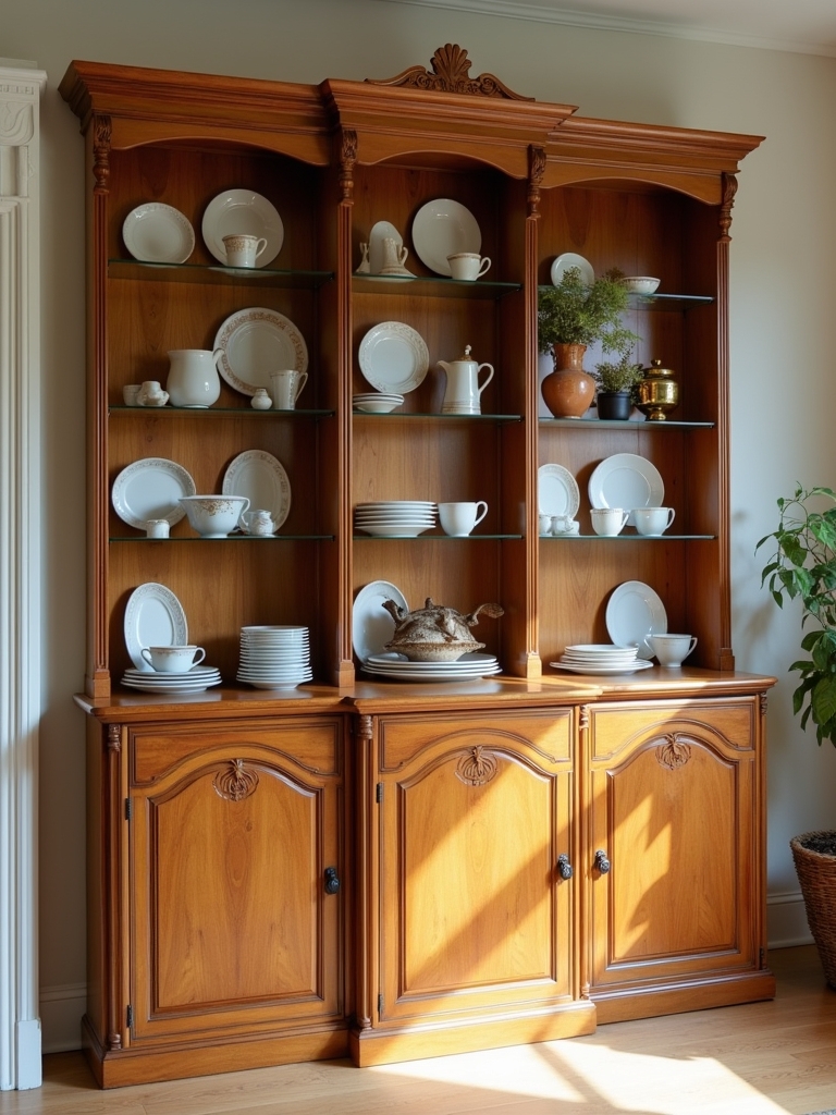 transitional style crockery units