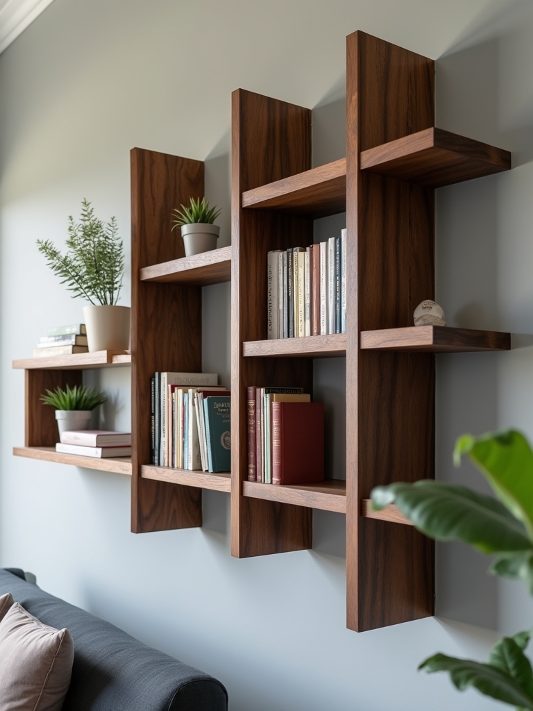 unique geometric wall shelves