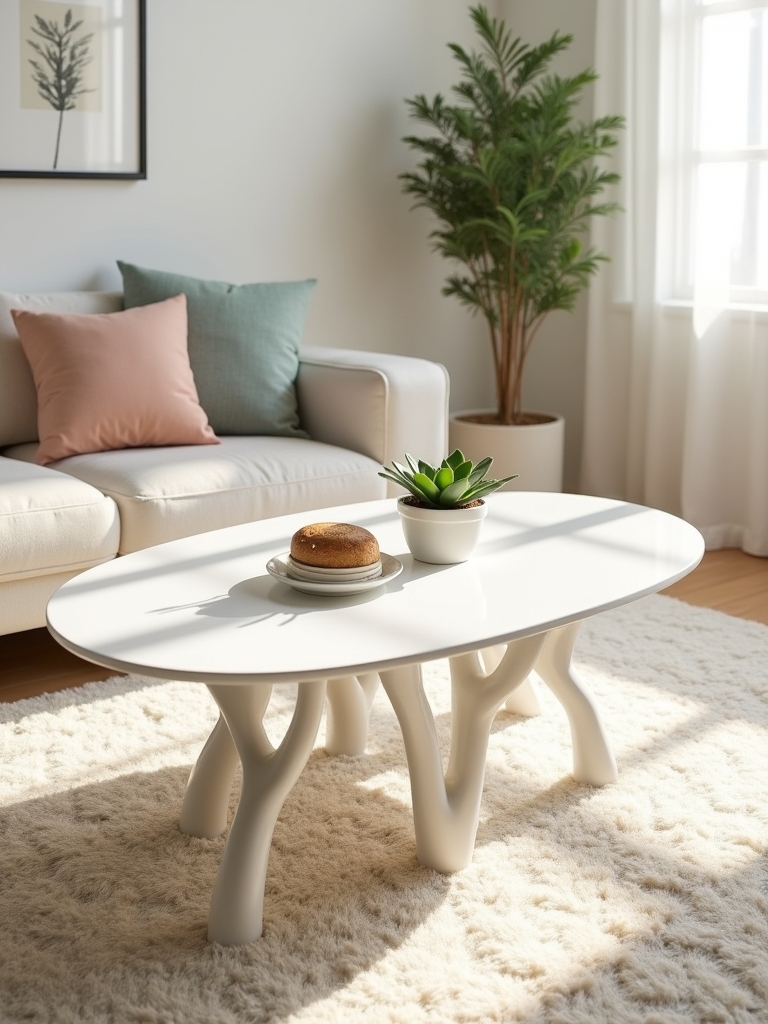 unique legged white coffee table