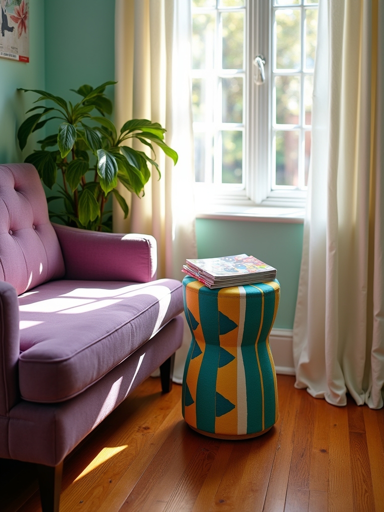 vibrant accent tables enhance