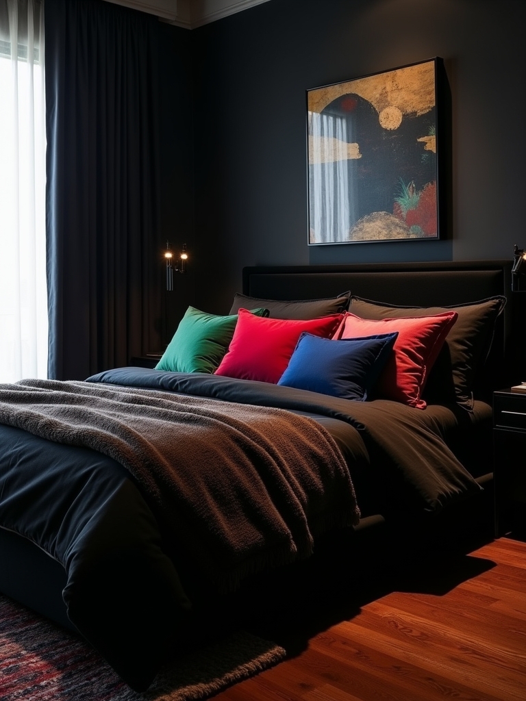 vibrant bed with colorful accents