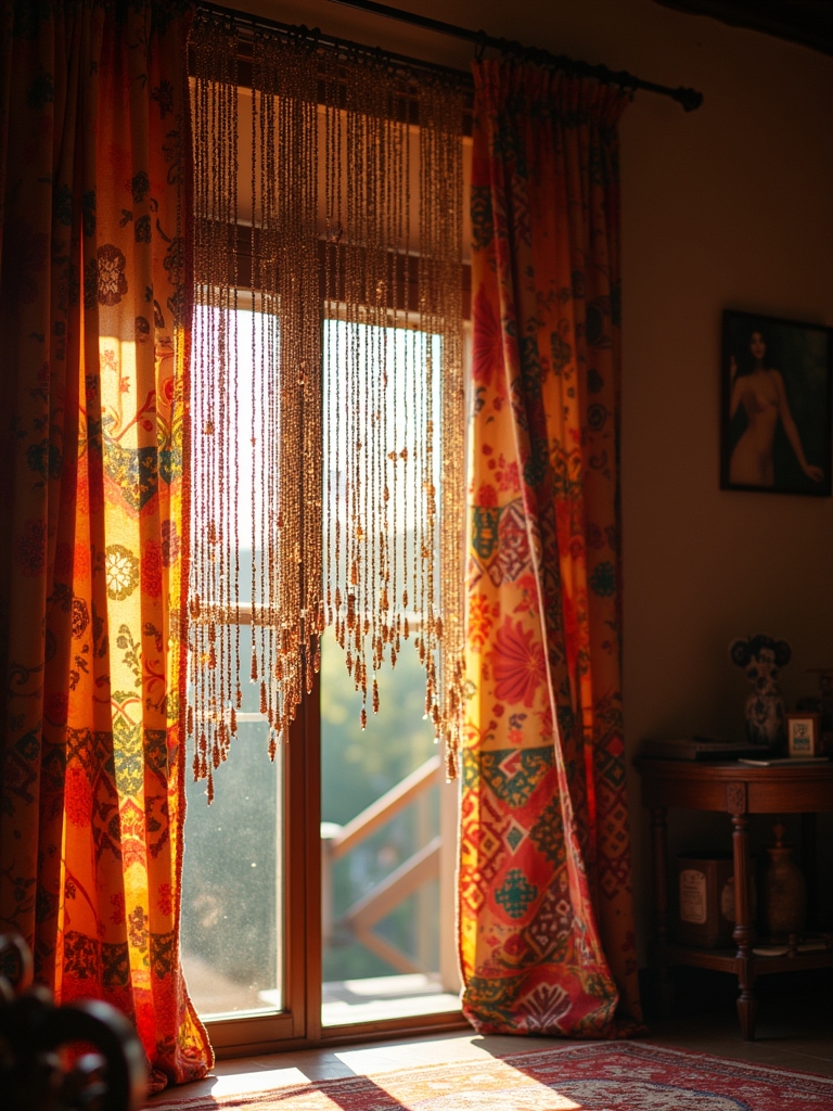 vibrant ethnic beaded curtains