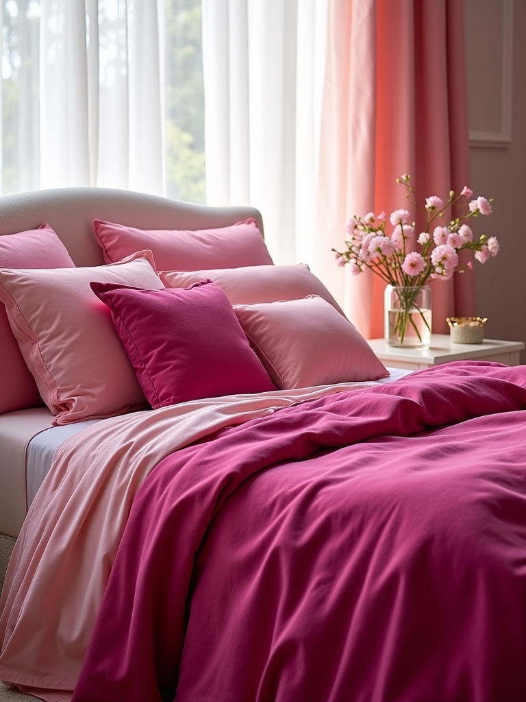 vibrant fuchsia bedding options