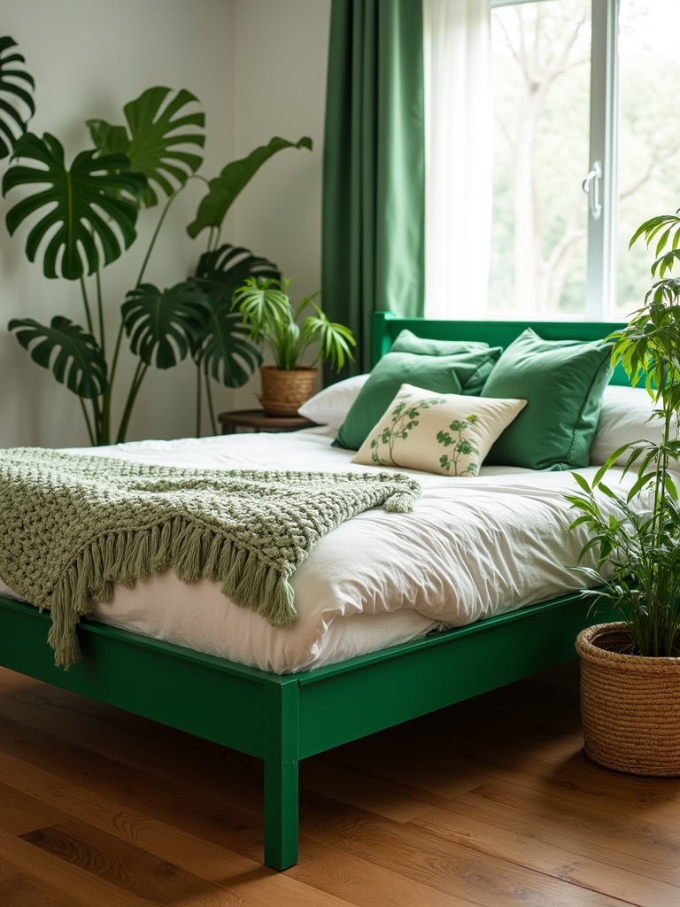 vibrant green bed frame options